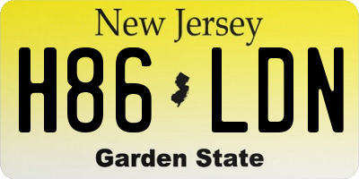NJ license plate H86LDN