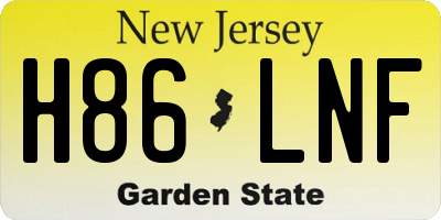 NJ license plate H86LNF