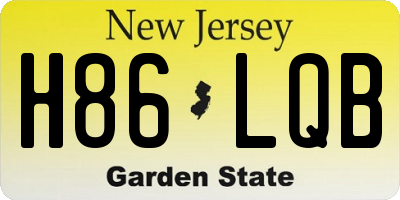 NJ license plate H86LQB