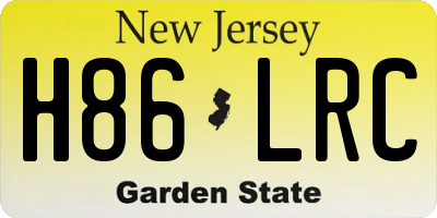 NJ license plate H86LRC