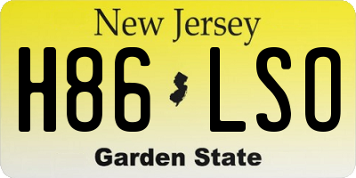 NJ license plate H86LSO