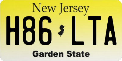 NJ license plate H86LTA