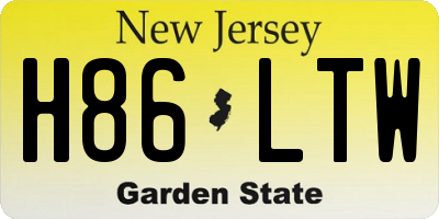 NJ license plate H86LTW