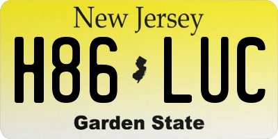 NJ license plate H86LUC