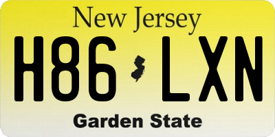 NJ license plate H86LXN