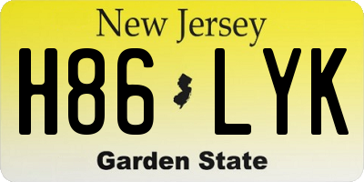 NJ license plate H86LYK