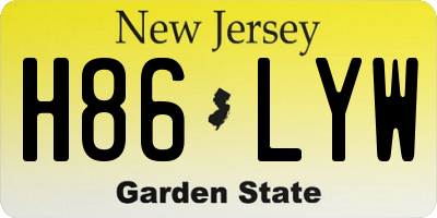 NJ license plate H86LYW