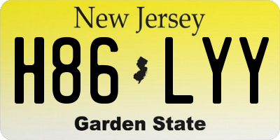 NJ license plate H86LYY