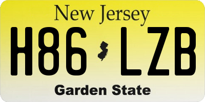 NJ license plate H86LZB