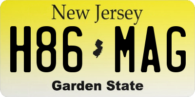 NJ license plate H86MAG