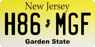 NJ license plate H86MGF