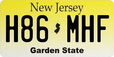 NJ license plate H86MHF