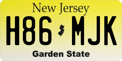 NJ license plate H86MJK