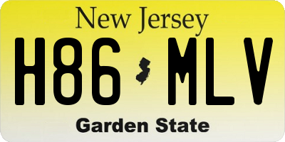 NJ license plate H86MLV