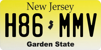 NJ license plate H86MMV
