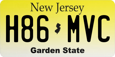 NJ license plate H86MVC