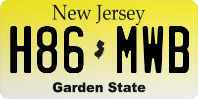 NJ license plate H86MWB