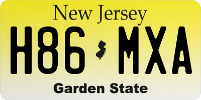 NJ license plate H86MXA