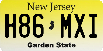 NJ license plate H86MXI