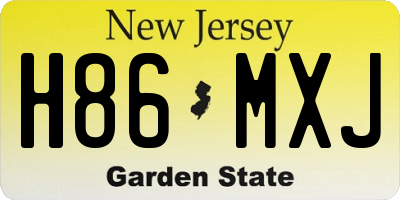 NJ license plate H86MXJ