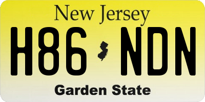 NJ license plate H86NDN