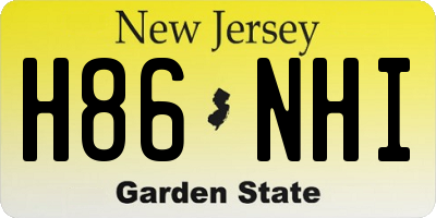 NJ license plate H86NHI
