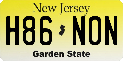 NJ license plate H86NON