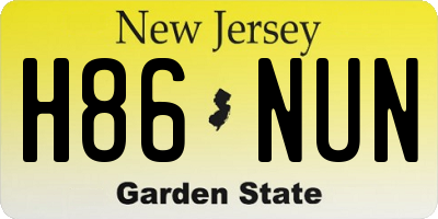 NJ license plate H86NUN