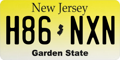 NJ license plate H86NXN