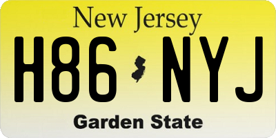 NJ license plate H86NYJ