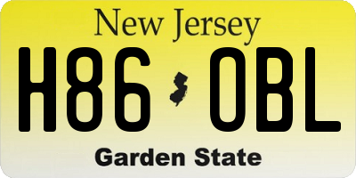NJ license plate H86OBL