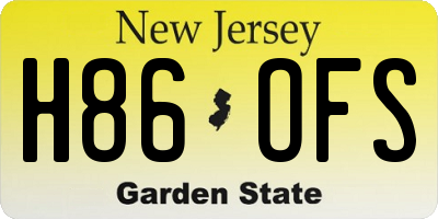 NJ license plate H86OFS