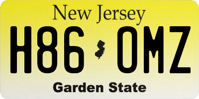 NJ license plate H86OMZ