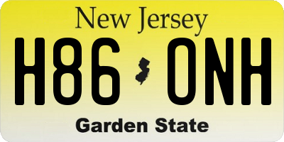 NJ license plate H86ONH
