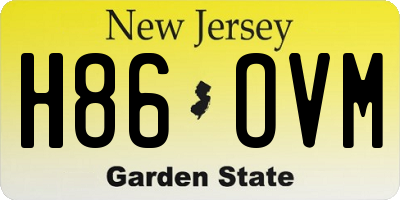 NJ license plate H86OVM