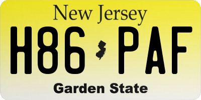 NJ license plate H86PAF