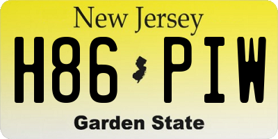 NJ license plate H86PIW
