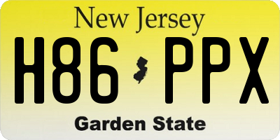 NJ license plate H86PPX