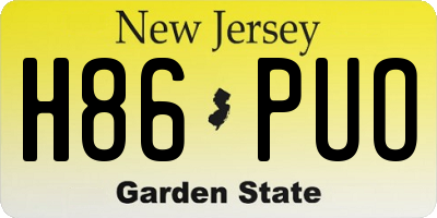 NJ license plate H86PUO