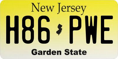 NJ license plate H86PWE