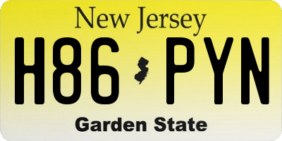 NJ license plate H86PYN