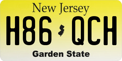 NJ license plate H86QCH
