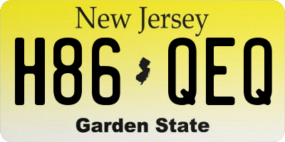 NJ license plate H86QEQ