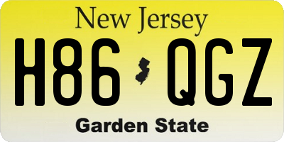 NJ license plate H86QGZ