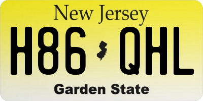 NJ license plate H86QHL