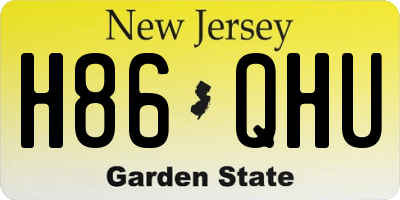NJ license plate H86QHU