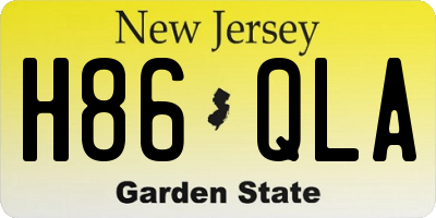 NJ license plate H86QLA