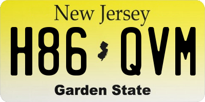 NJ license plate H86QVM