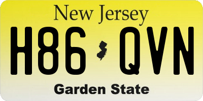 NJ license plate H86QVN