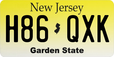 NJ license plate H86QXK